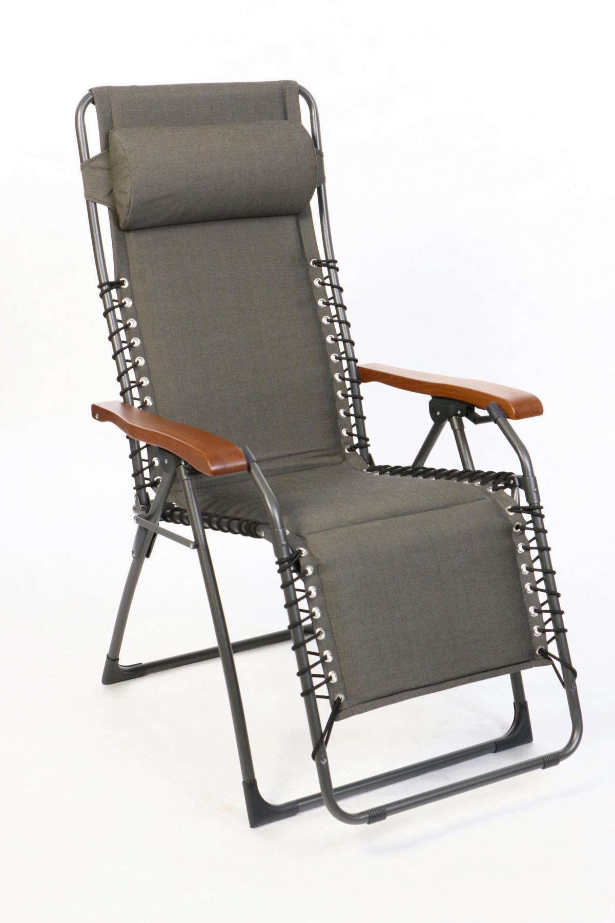 GARTEN-RELAXSESSEL 67/120/70 cm  - Anthrazit/Dunkelbraun, Basics, Holz/Textil (67/120/70cm)