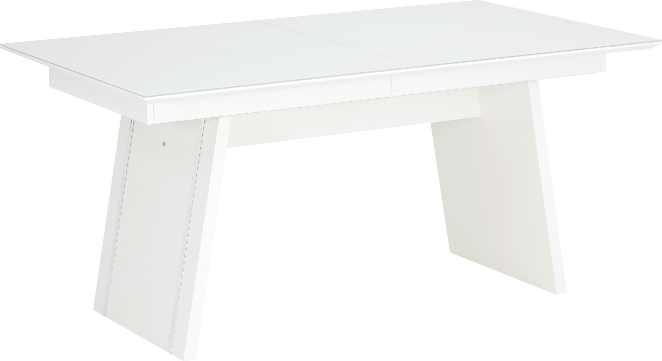 ESSTISCH 160-240/90/75 cm Glas Weiß rechteckig  - Weiß, Design, Glas/Holzwerkstoff (160-240/90/75cm) - Leonardo Living