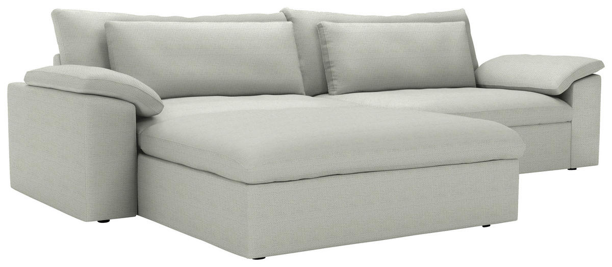 ECKSOFA  Chenille Naturfarben  - Schwarz/Naturfarben, Modern, Kunststoff/Textil (198/306cm) - Carryhome