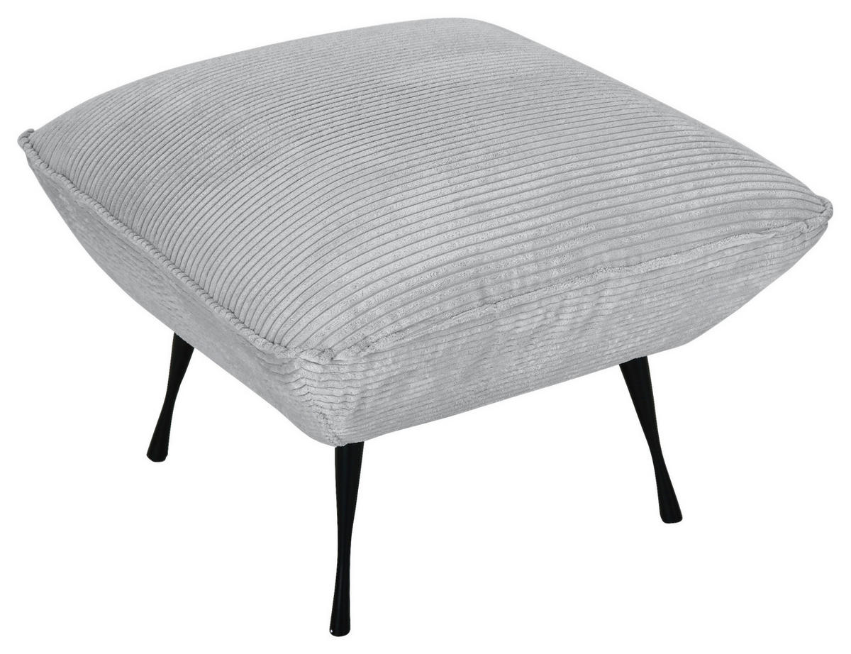 HOCKERTextil Hellgrau  - Hellgrau/Schwarz, Konventionell, Textil/Metall (60/49/53cm) - MID.YOU