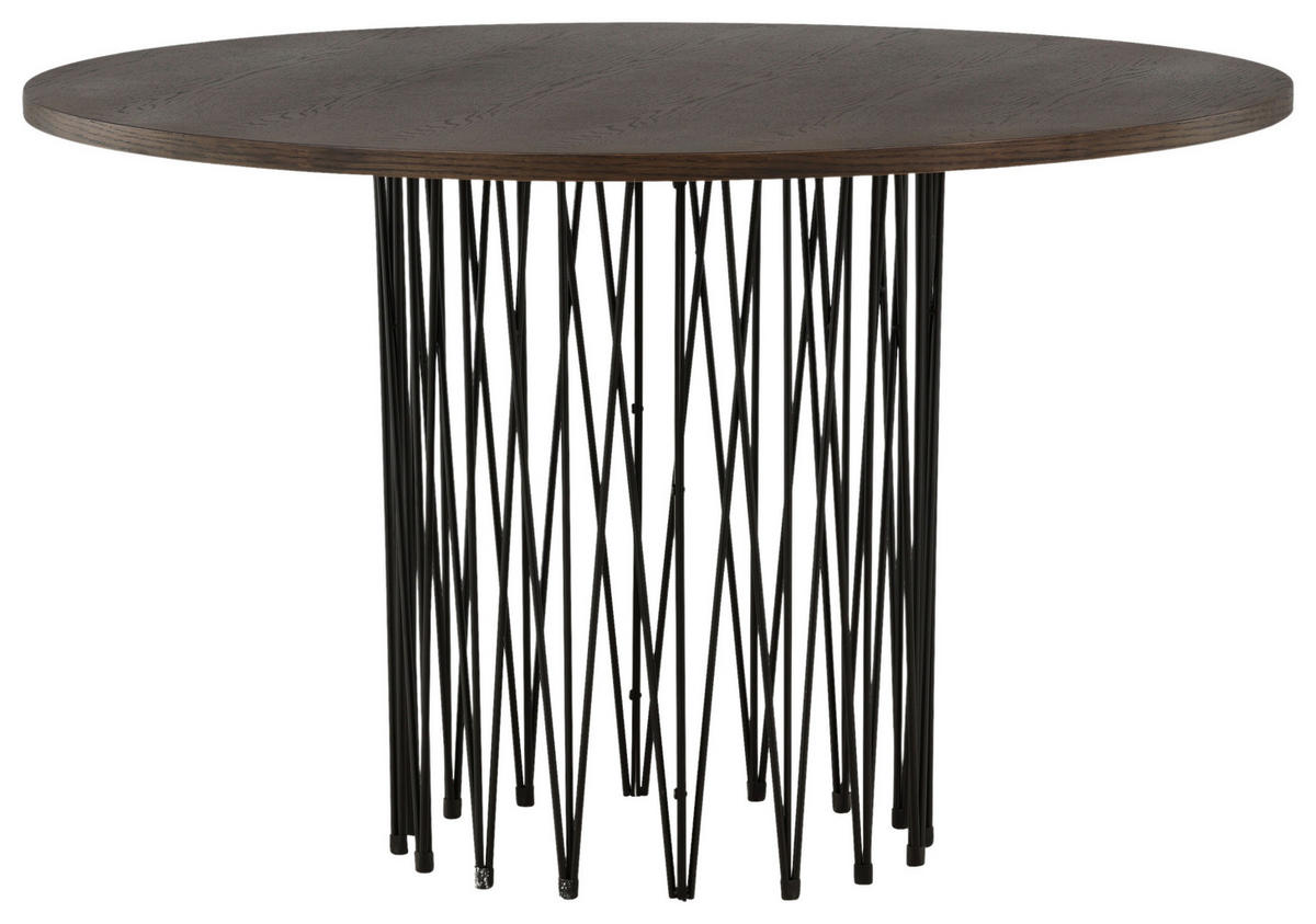 MATBORD i metall, trämaterial 120/120/74 cm   - svart/mörkbrun, Design, metall/trämaterial (120/120/74cm) - Livetastic