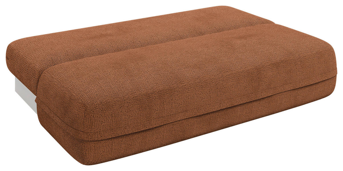 SCHLAFSOFA Chenille Terracotta  inkl. Rückenkissen, Bettkasten, Schlaffunktion, Rücken echt, Liegefläche im Originalstoff  - Terracotta/Schwarz, KONVENTIONELL, Kunststoff/Textil (213/92/105cm) - Milino
