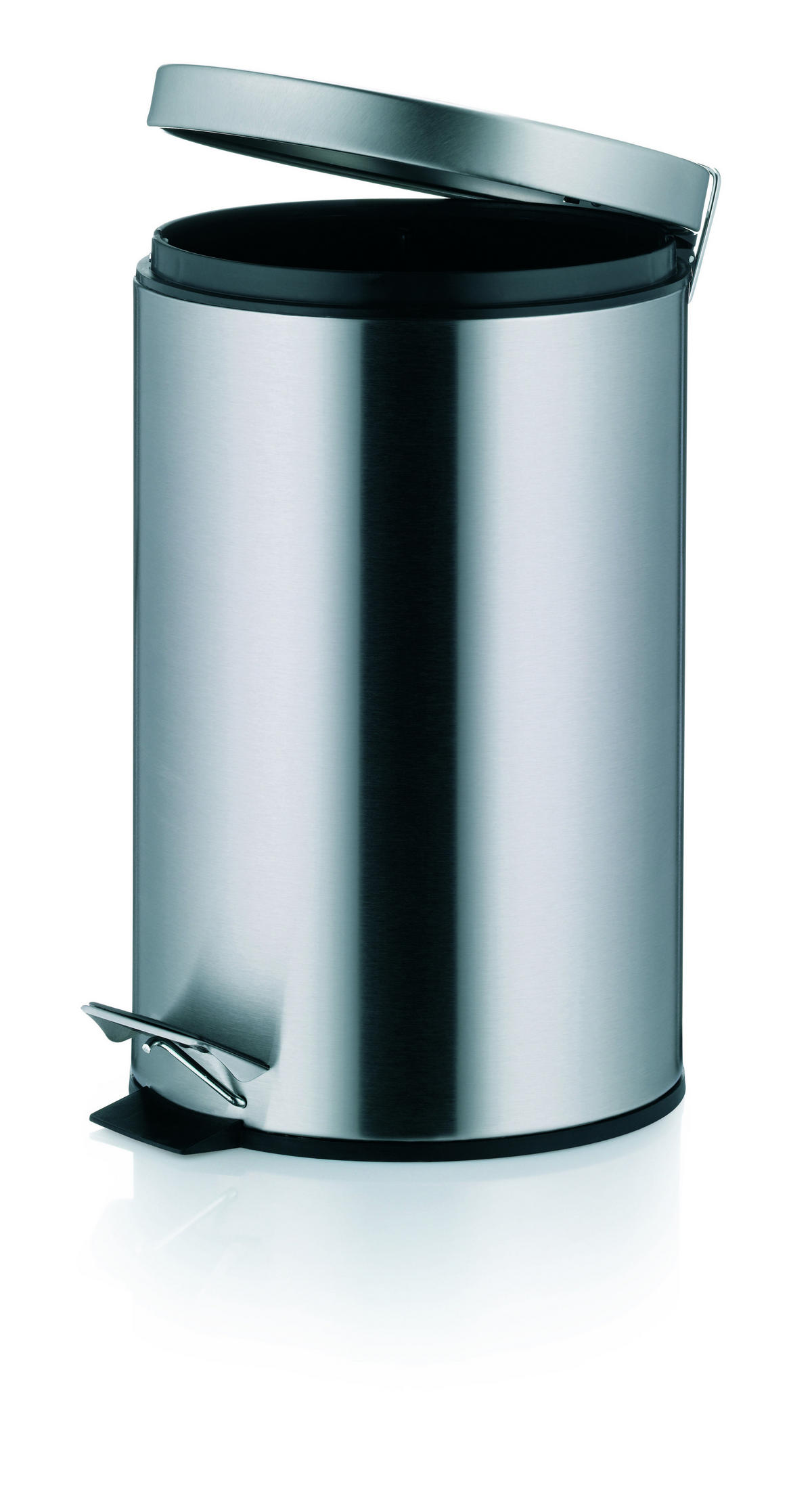 TRETEIMER 12 l  Metall  - Silberfarben/Schwarz, Basics, Kunststoff/Metall (25/39cm) - Kela