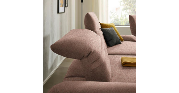 ECKSOFA  in Bouclé Altrosa  170-195/280 cm  - Schwarz/Altrosa, Design, Textil/Metall (170-195/280cm) - Dieter Knoll