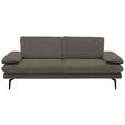 3-SITZER-SOFA in Velours Grau  - Beige/Schwarz, Design, Textil/Metall (222/89/104cm) - Dieter Knoll