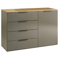 KOMMODE Galaverna, 119,5/80,5/44,4 cm, 4 Schublade(n)  - Grau Hochglanz/Anthrazit, Design, Holzwerkstoff (119,5/80,5/44,4cm) - Carryhome