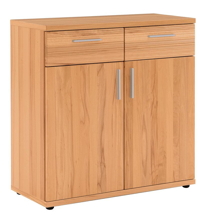 KOMMODE 84/87/39 cm Kernbuche furniert, massiv - Chromfarben/Buchefarben, Design, Holz/Holzwerkstoff (84/87/39cm)