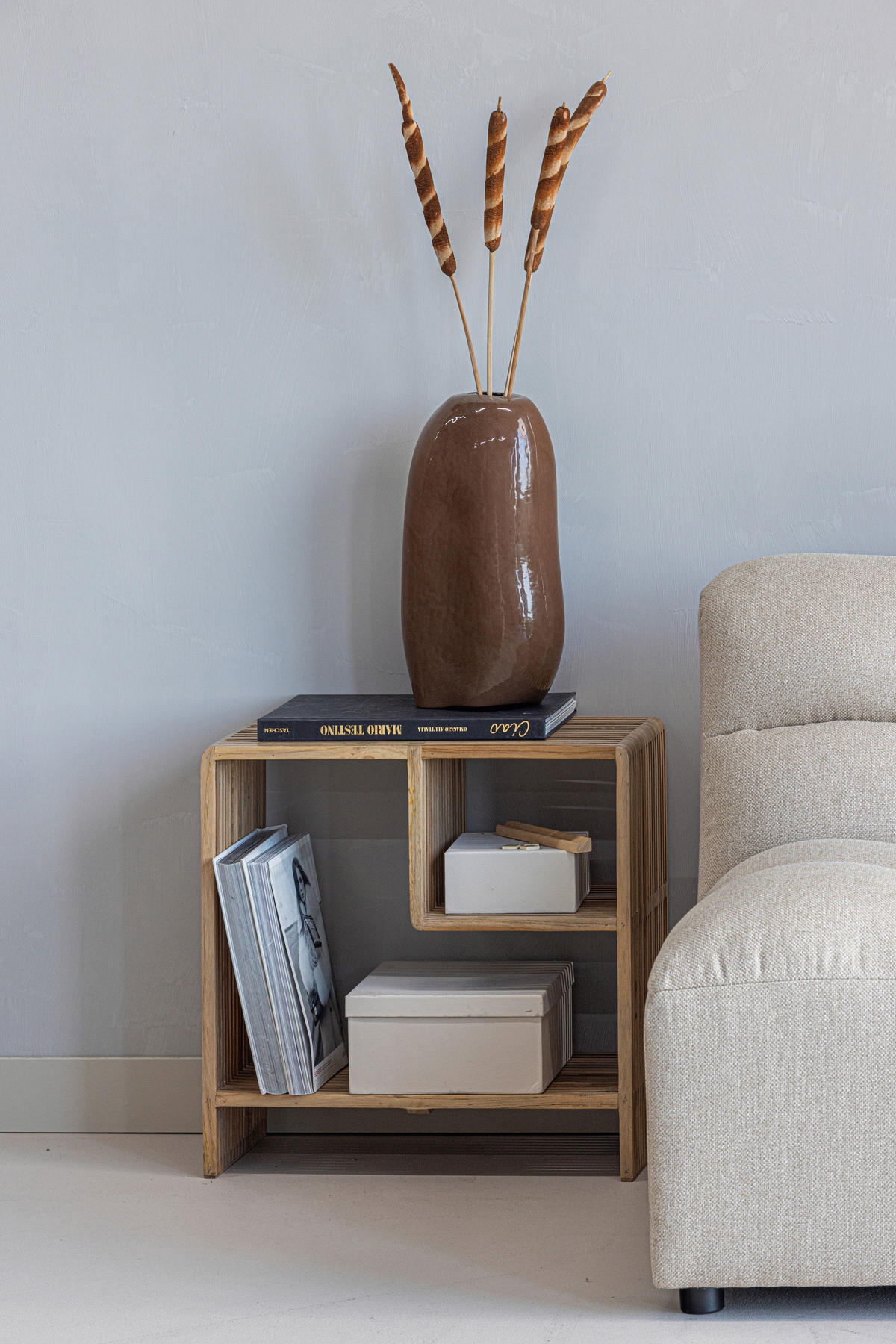 BEISTELLTISCH 55/30/55 cm Jasmijn Teakholz Naturfarben rechteckig  - Naturfarben, Design, Holz (55/30/55cm) - Livetastic