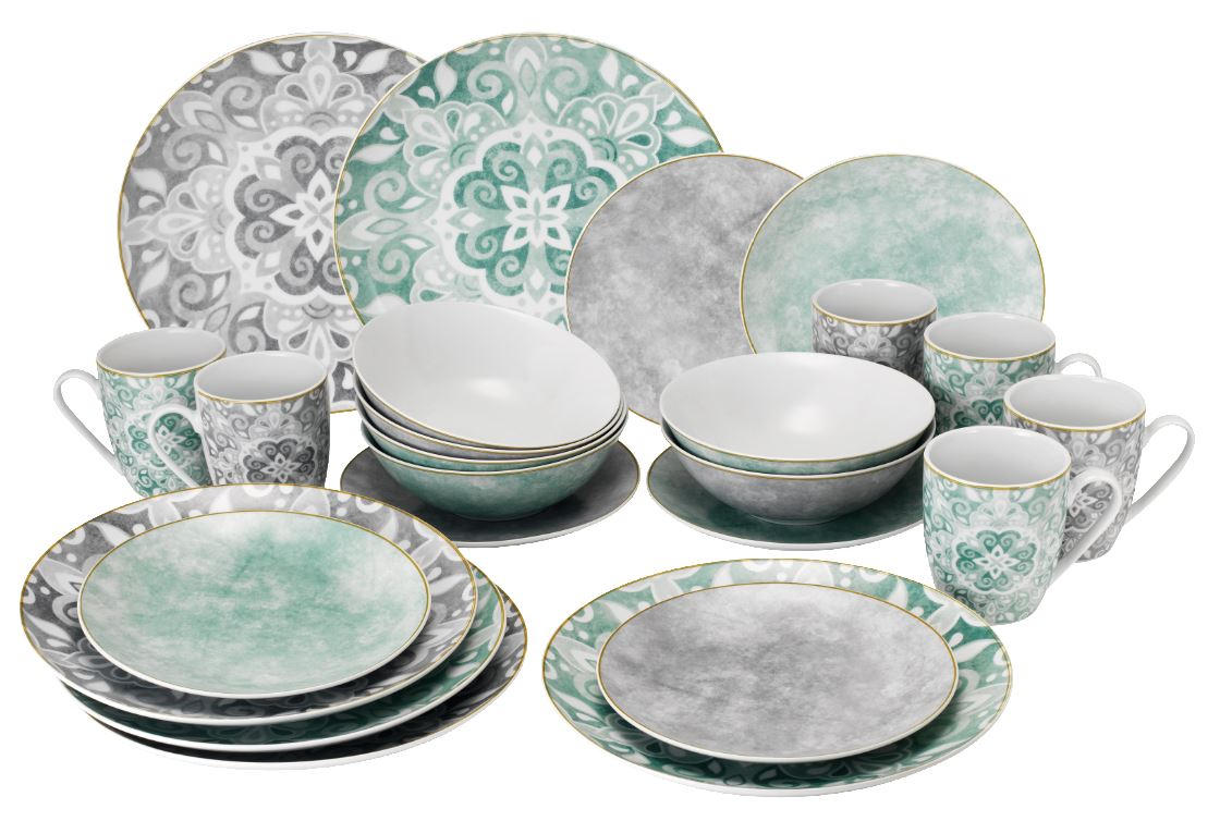 KOMBISERVICE 24-teilig  - Basics, Keramik (37/31,2/28cm) - Van Well