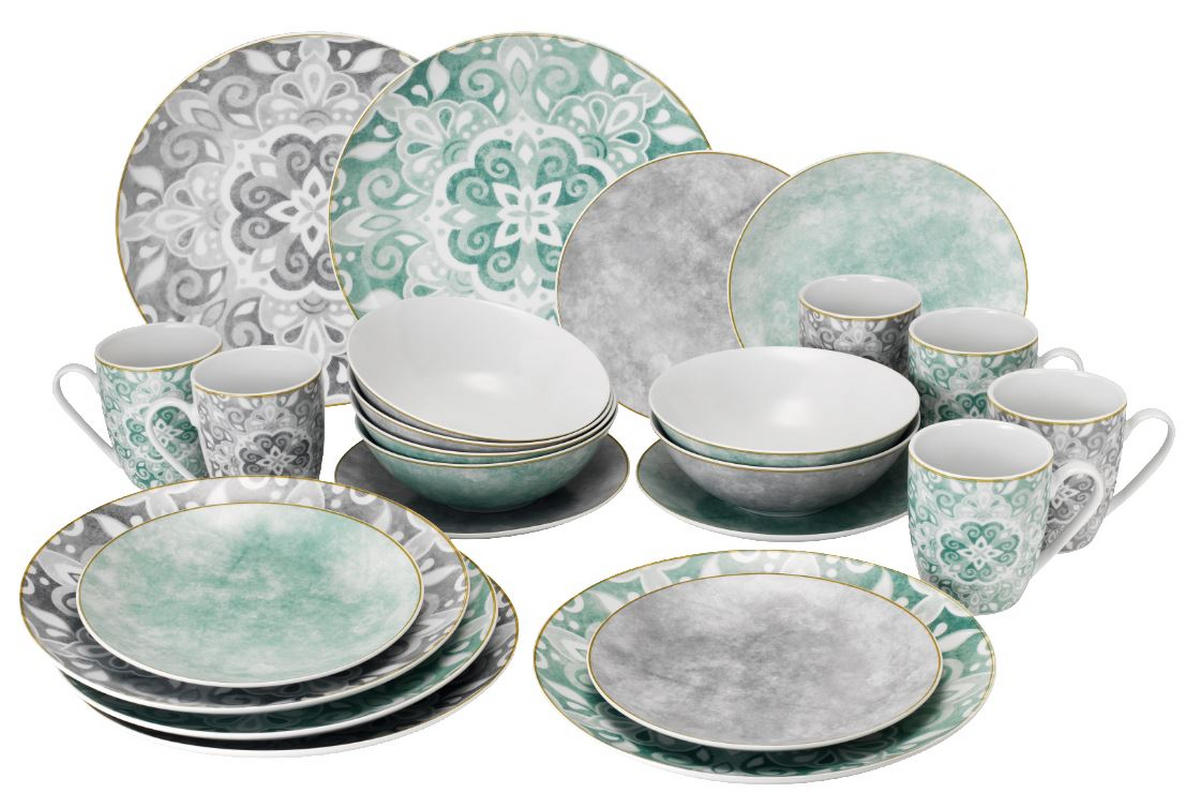 KOMBISERVICE 24-teilig  - Basics, Keramik (37/31,2/28cm) - Van Well