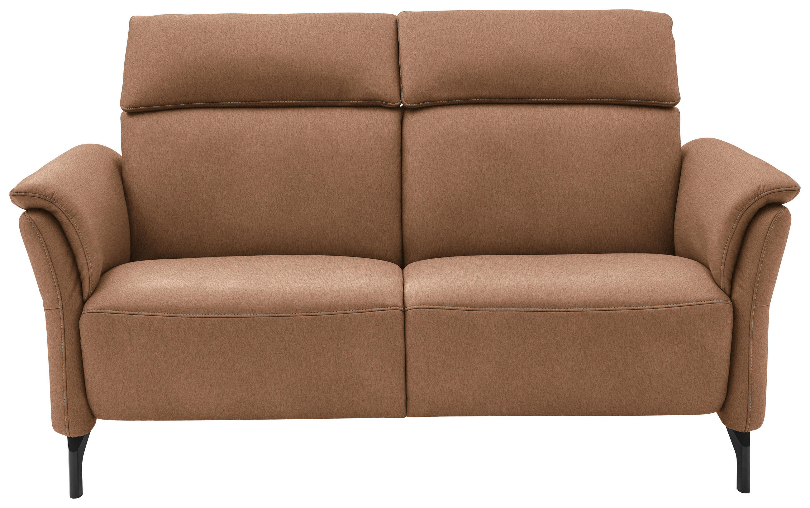 2-SITZER-SOFA in Mikrofaser Hellbraun  - Hellbraun/Schwarz, Konventionell, Textil/Metall (178/103/95cm) - Dieter Knoll