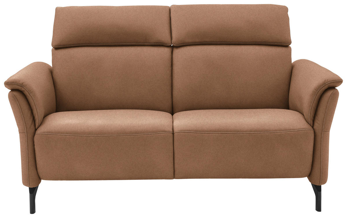 2-SITZER-SOFA in Mikrofaser Hellbraun  - Hellbraun/Schwarz, Konventionell, Textil/Metall (178/103/95cm) - Dieter Knoll