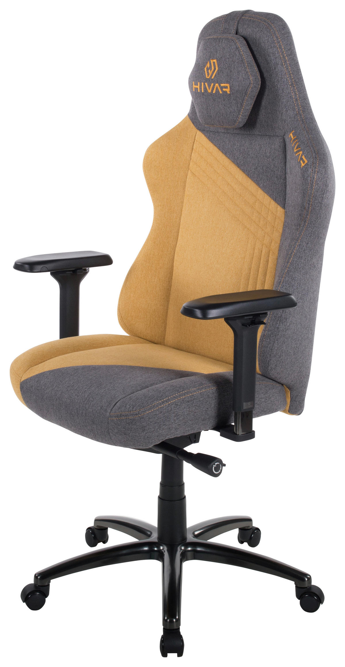 SKYLAR XL Sun Obsidian Anthrazit, Gelb, Schwarz Hochglanz Metall, Textil   - Schwarz Hochglanz/Anthrazit, LIFESTYLE, Textil/Metall (81/147/72cm) - HIVAR