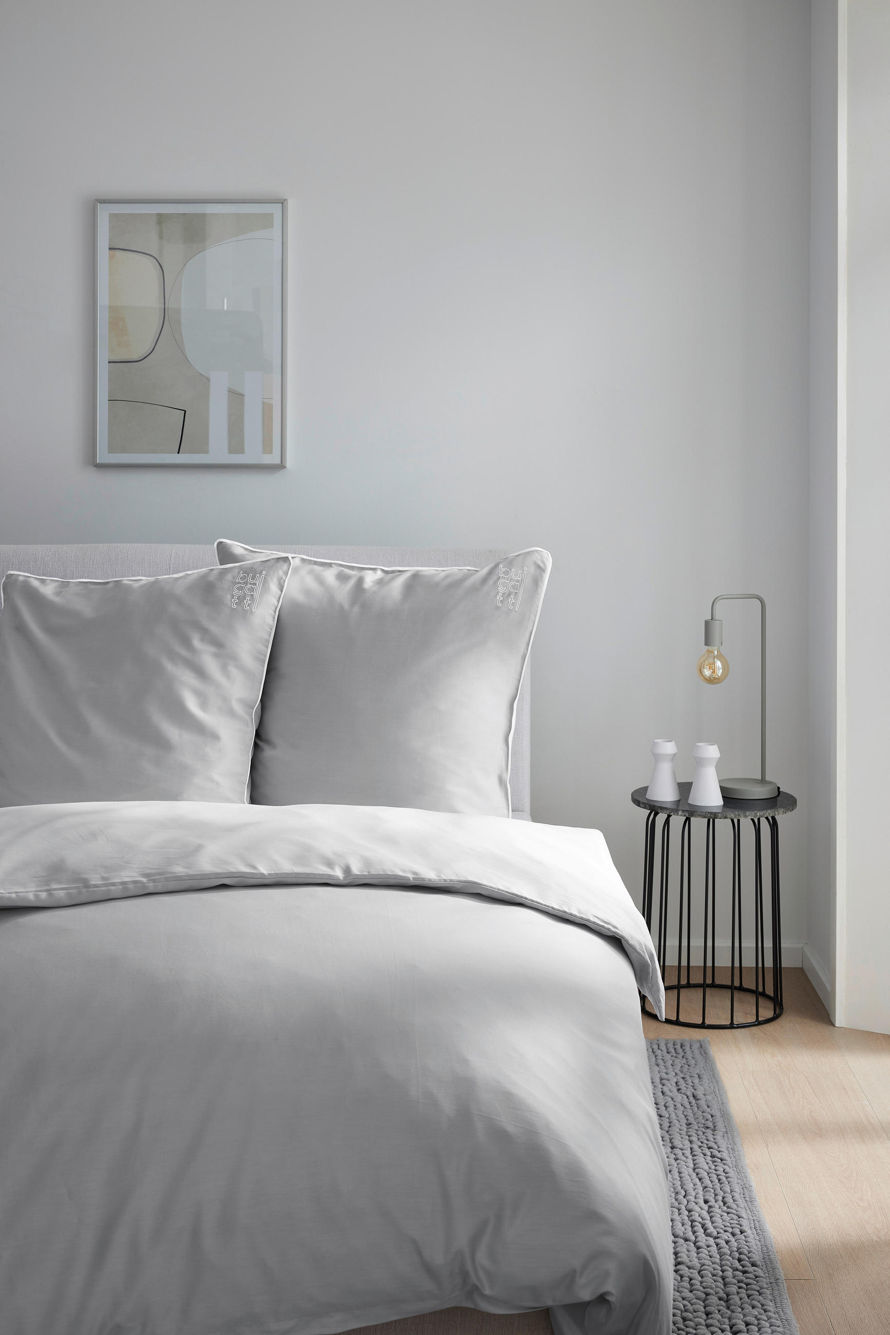BETTWÄSCHE Makosatin 135/200 cm  - Silberfarben, Basics, Textil (135/200cm) - Bugatti