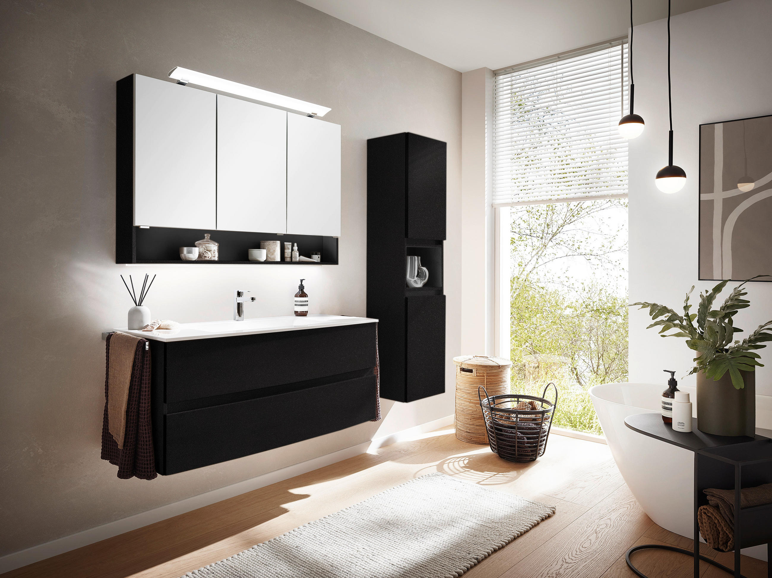 SPIEGELSCHRANK 120/80/15 cm  - Chromfarben/Dunkelgrau, Design, Glas/Holzwerkstoff (120/80/15cm) - Novel