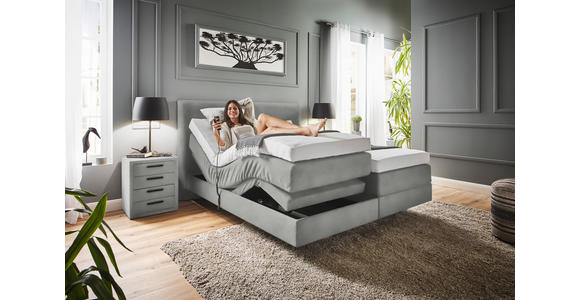 BOXSPRINGBETT 160/200 cm  in Hellgrau  - Hellgrau, KONVENTIONELL, Holz/Textil (160/200cm) - Dieter Knoll