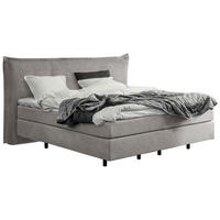 BOXSPRINGBETT 180/200 cm,  in Grau, Matratze, Topper, H3 + H4 = fest + sehr fest  - Schwarz/Grau, KONVENTIONELL, Textil/Metall (180/200cm) - Jensen