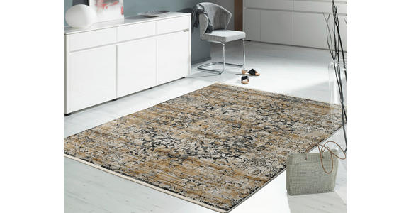 WEBTEPPICH 140/200 cm Le Mans Grau, Goldfarben rechteckig  - Goldfarben/Grau, Design, Textil (140/200cm) - Dieter Knoll