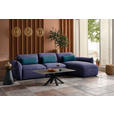 ECKSOFA  in Chenille Blau  340/190 cm  - Blau/Schwarz, Design, Kunststoff/Textil (340/190cm) - Belluti