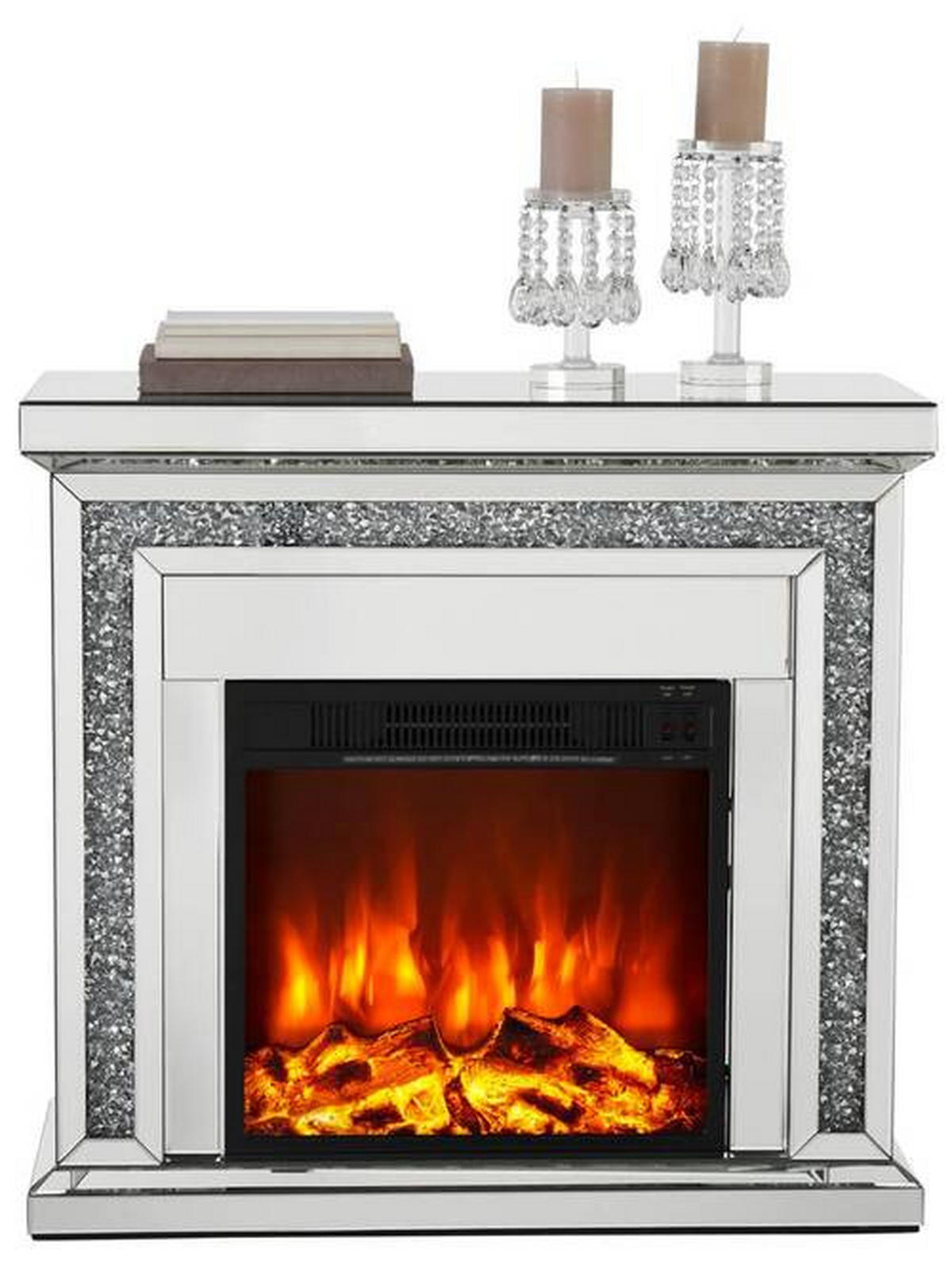 ELEKTROKAMIN - Silberfarben, LIFESTYLE, Glas (80,5/76/35,3cm) - Xora