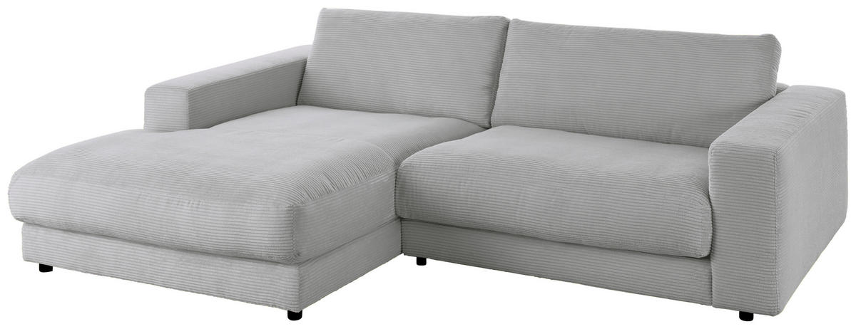 ECKSOFA in Cord Grau  - Schwarz/Grau, Design, Kunststoff/Textil (190/270cm) - Lomoco