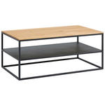 COUCHTISCH in Holz, Metall 100/60/41,5 cm  - Eichefarben/Schwarz, Design, Holz/Metall (100/60/41,5cm) - Johann Jakob