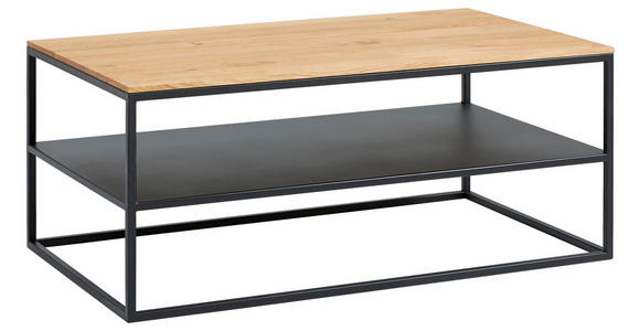 COUCHTISCH in Holz, Metall 100/60/41,5 cm  - Eichefarben/Schwarz, Design, Holz/Metall (100/60/41,5cm) - Johann Jakob