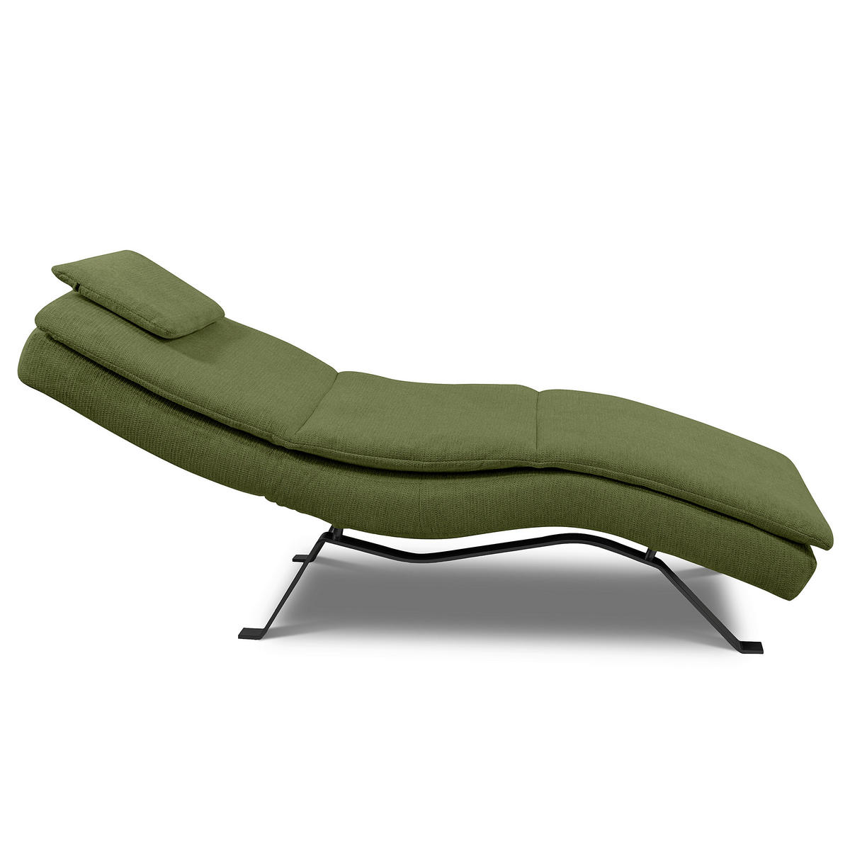 RELAXLIEGE Echtleder Grün  - Schwarz/Grün, Design, Leder/Metall (65/95/171cm) - Celina Home
