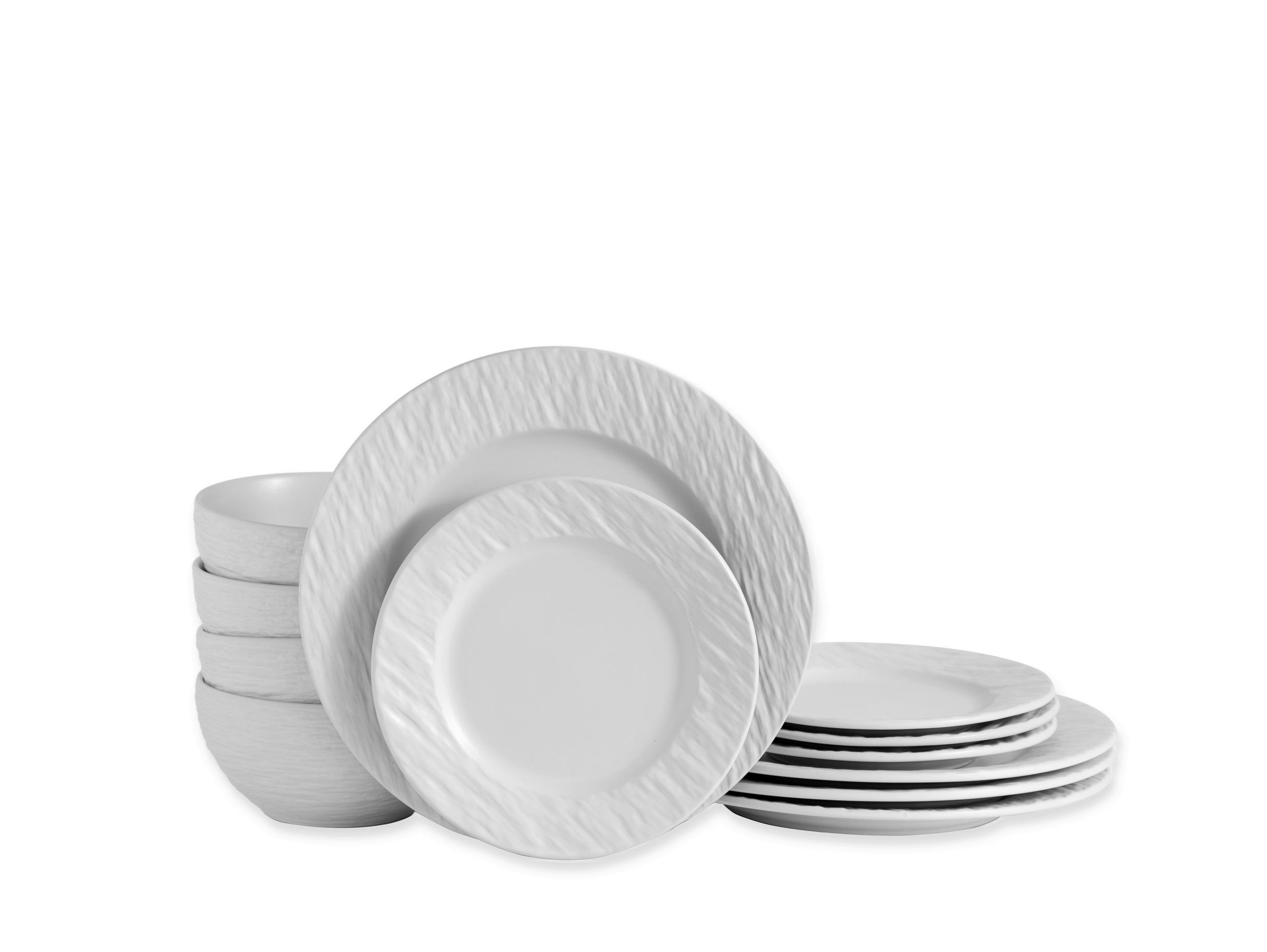 TAFELSERVICE Weiß New Modern 12-teilig  - Weiß, Basics, Keramik - Echtwerk