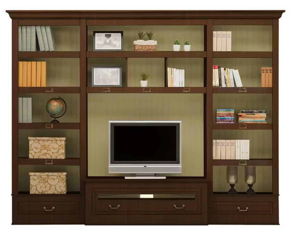 WOHNWAND UrbanClass 2-teilig  in Creme, Nussbaumfarben  311/238,5/52-46,5 cm  - Nussbaumfarben/Creme, LIFESTYLE, Holz/Metall (311/238,5/52-46,5cm) - Livetastic