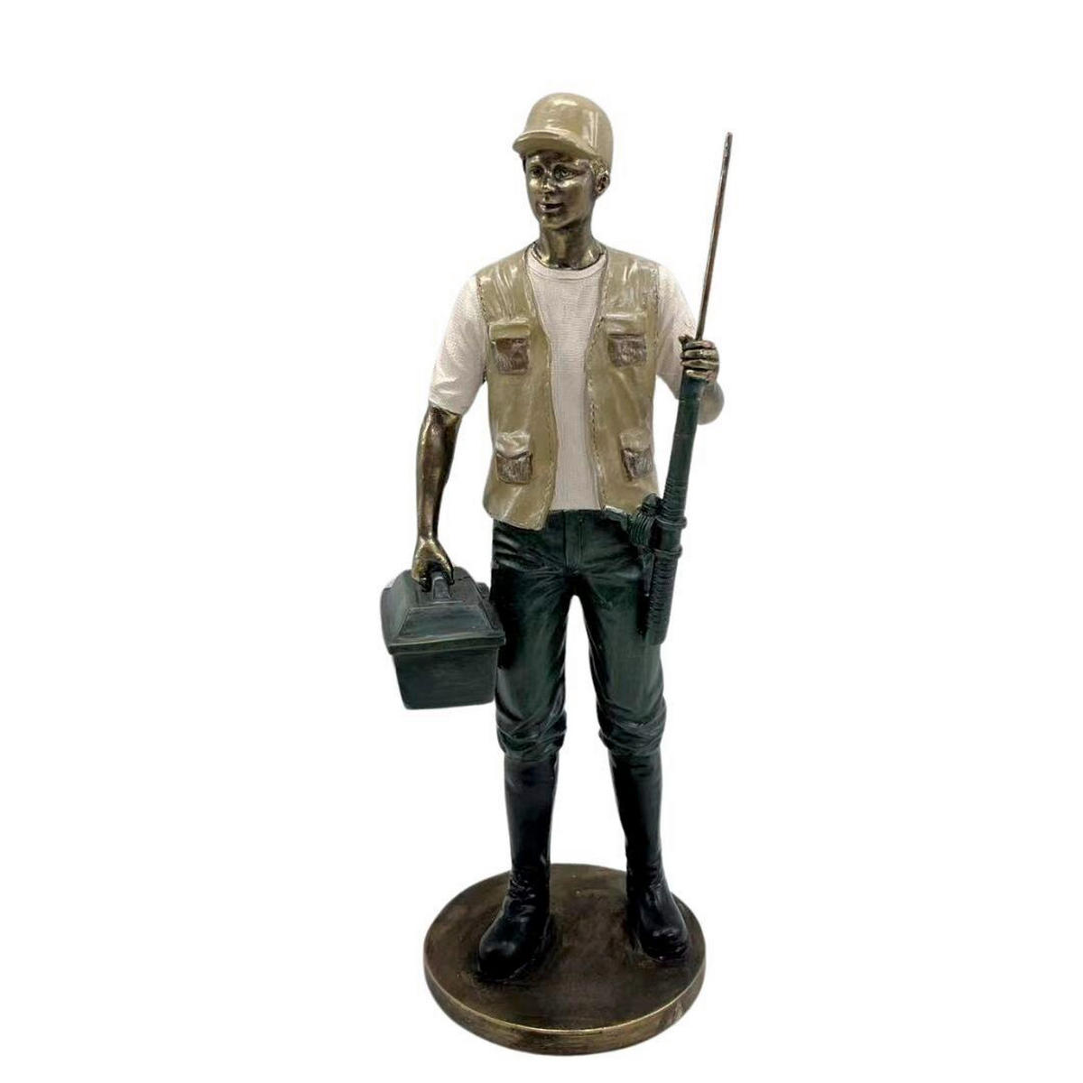 SZOBOR - többszínű/aranyszínű, Basics, műanyag (26/9/10cm)