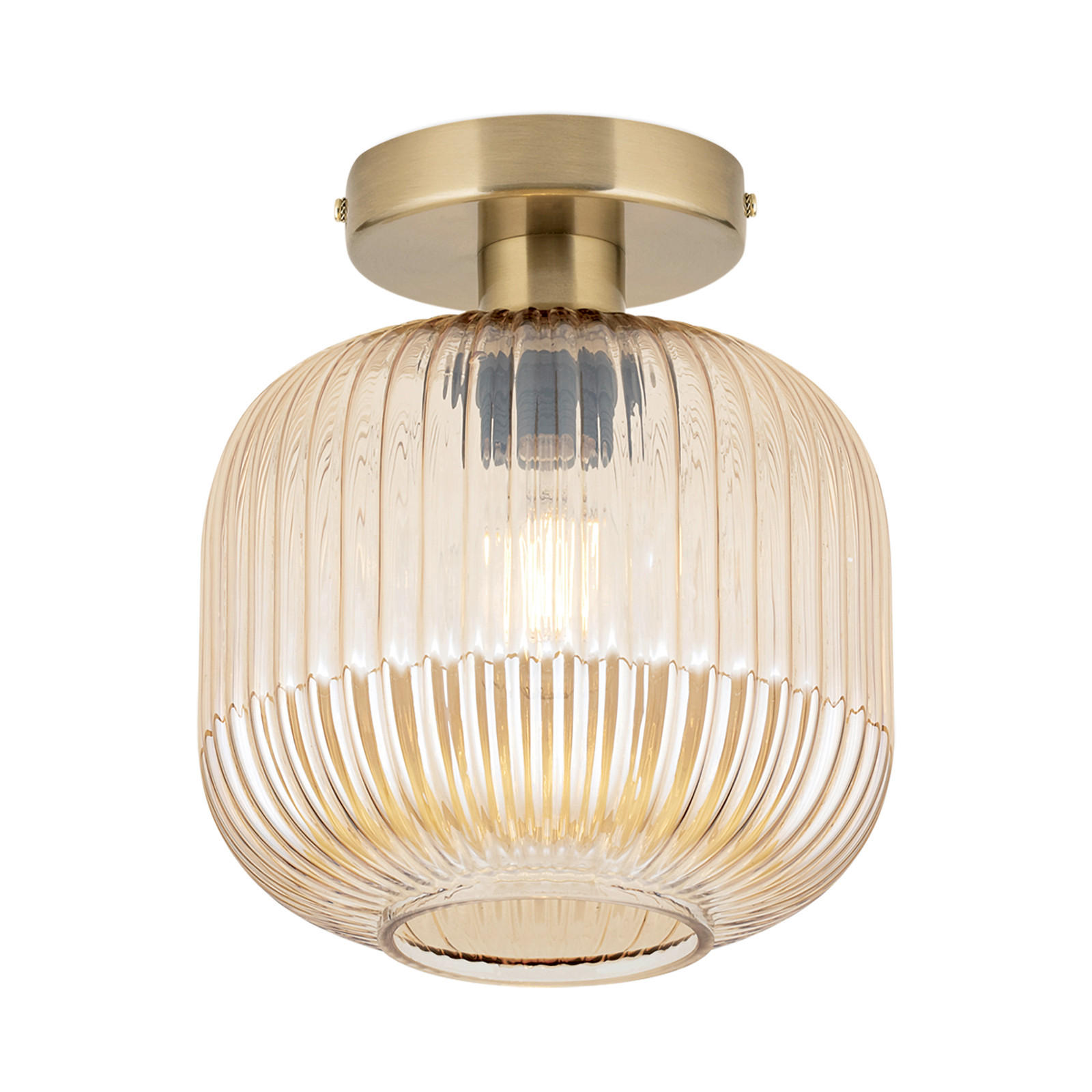 DECKENLEUCHTE Carneval 20/24 cm   - Bernsteinfarben/Bronzefarben, LIFESTYLE, Glas/Metall (20/24cm)