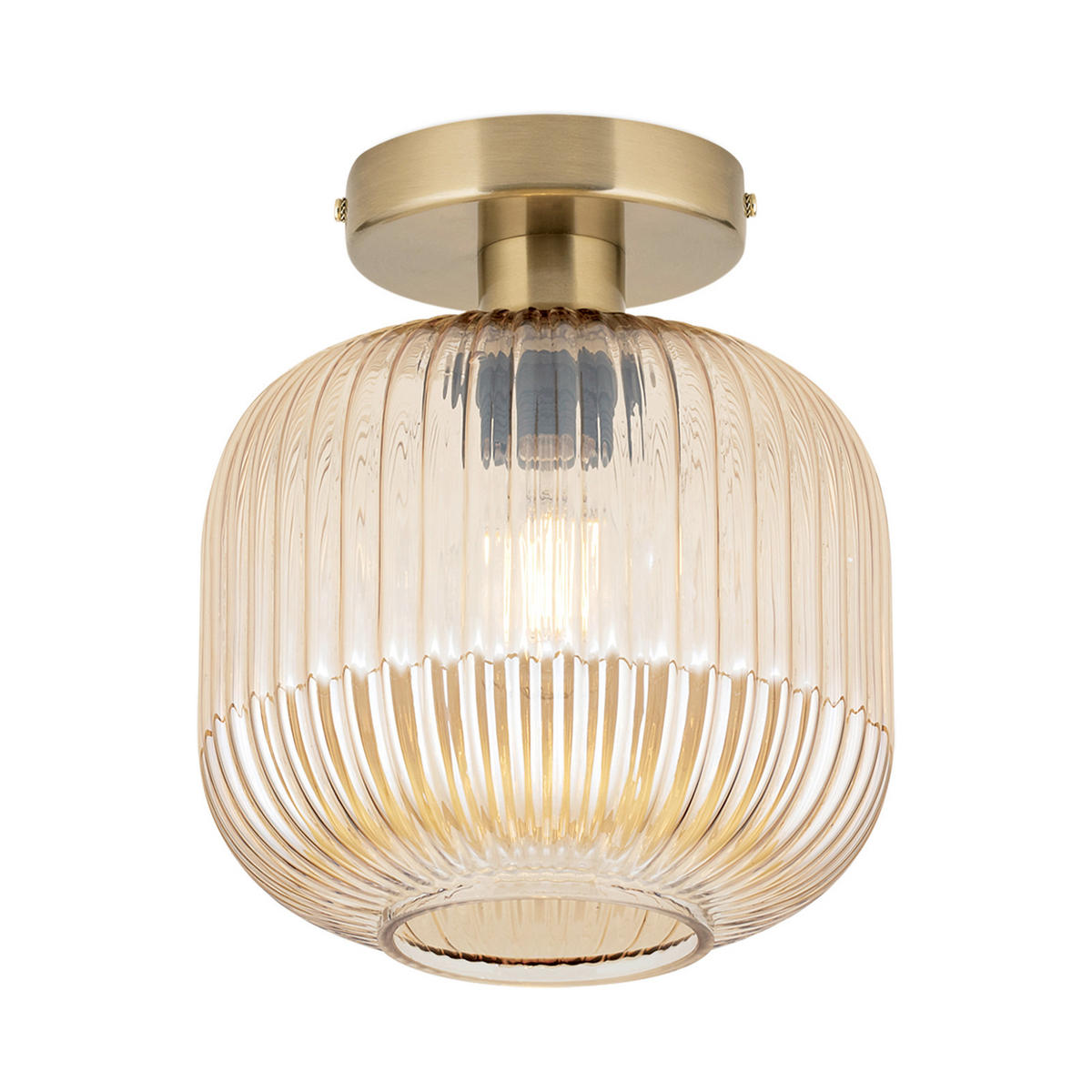 DECKENLEUCHTE Carneval 20/24 cm   - Bernsteinfarben/Bronzefarben, LIFESTYLE, Glas/Metall (20/24cm)