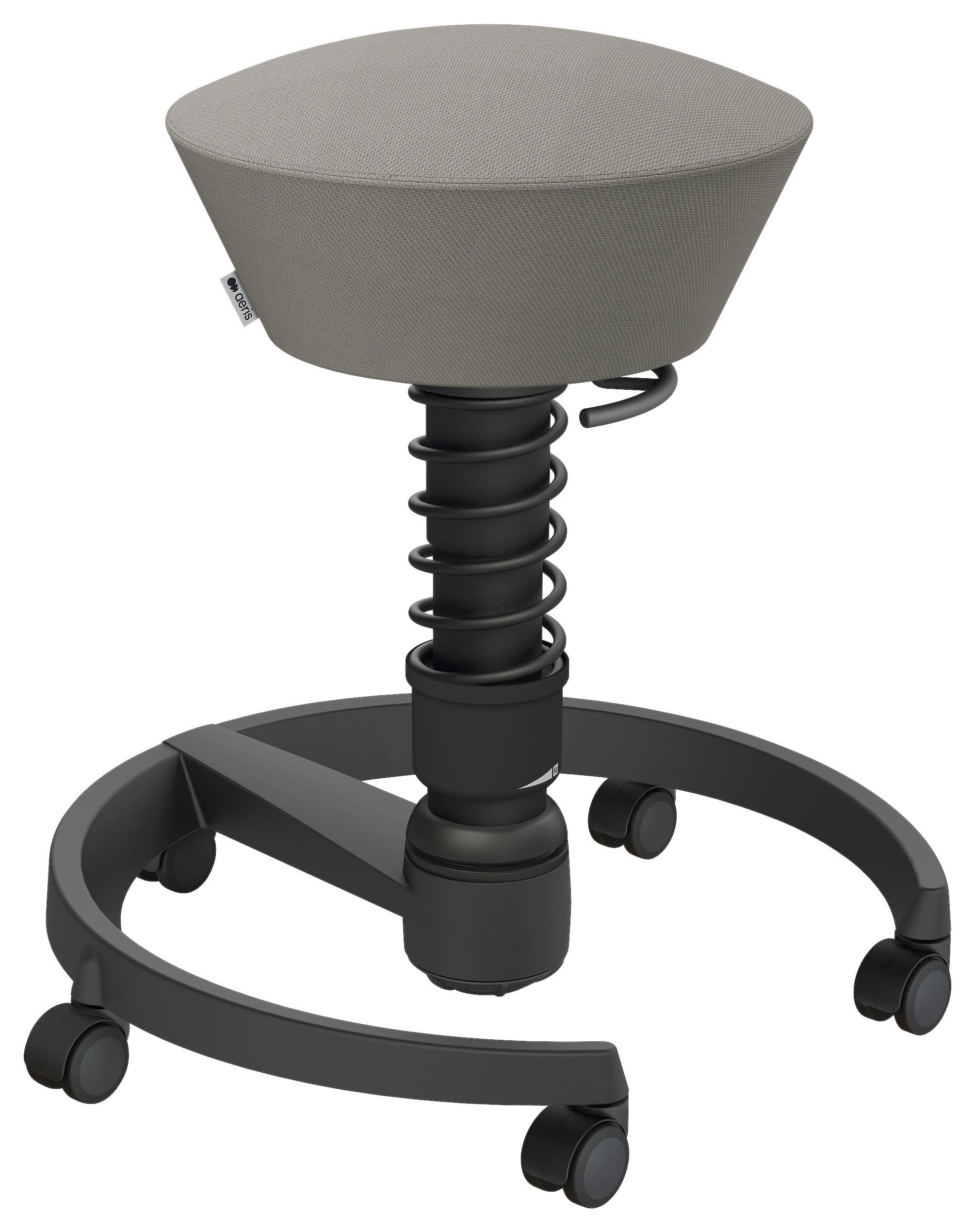 BÜROHOCKER Wollmischung Grau, Schwarz  - Schwarz/Grau, Basics, Kunststoff/Textil (55/45,66/55cm) - Aeris