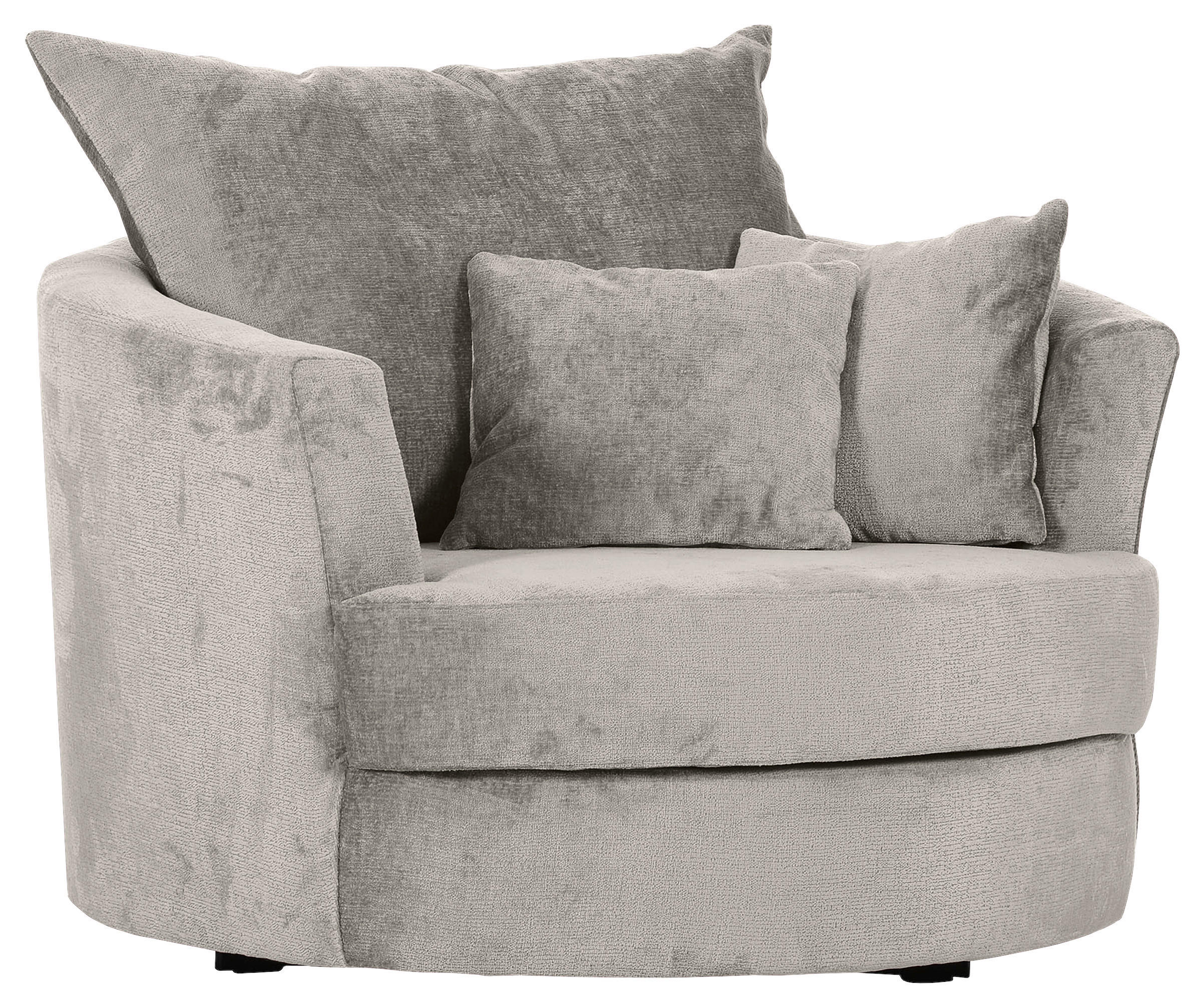 SESSEL in Chenille Hellgrau  - Hellgrau/Schwarz, KONVENTIONELL, Textil/Metall (115/72/115cm) - Carryhome