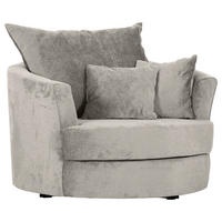 SESSEL in Chenille Hellgrau  - Hellgrau/Schwarz, Konventionell, Textil/Metall (115/72/115cm) - Carryhome
