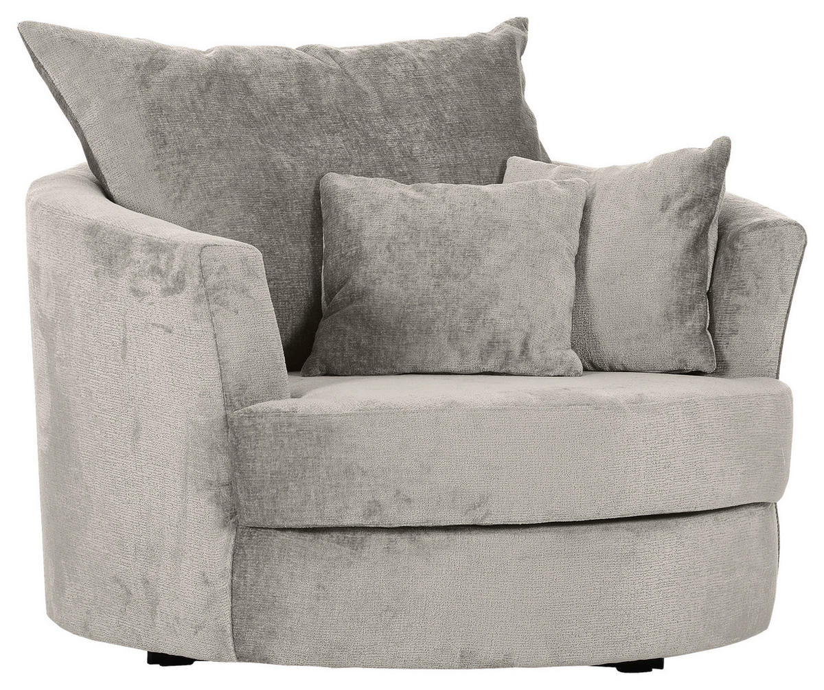 SESSEL in Chenille Hellgrau  - Hellgrau/Schwarz, Konventionell, Textil/Metall (115/72/115cm) - Carryhome
