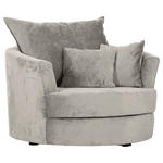SESSEL Chenille Hellgrau    - Hellgrau/Schwarz, KONVENTIONELL, Textil/Metall (115/72/115cm) - Carryhome