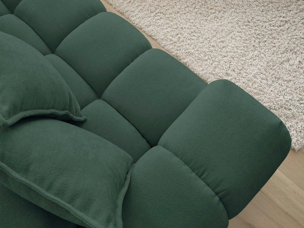 ECKSOFA Ottomane rechts  EVEREST Grün Struktur  - Schwarz/Grün, MODERN, Kunststoff/Textil (352/210cm)