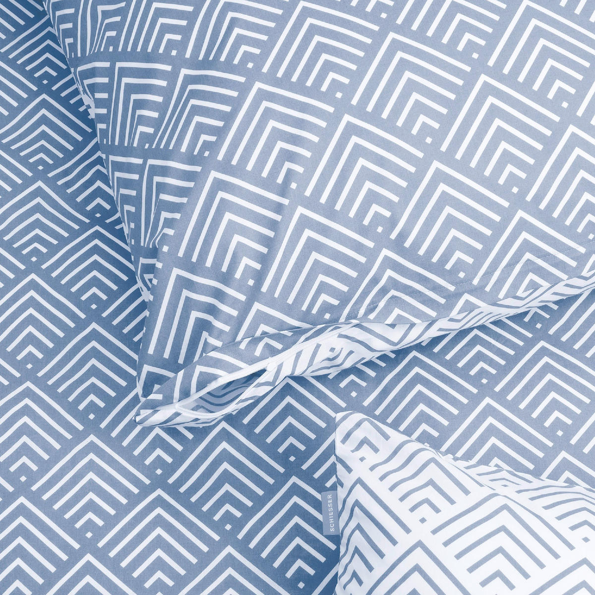 BETTWÄSCHE 2-teilig MABEL Renforcé 135/200 cm  - Hellblau, Basics, Textil (135/200cm)