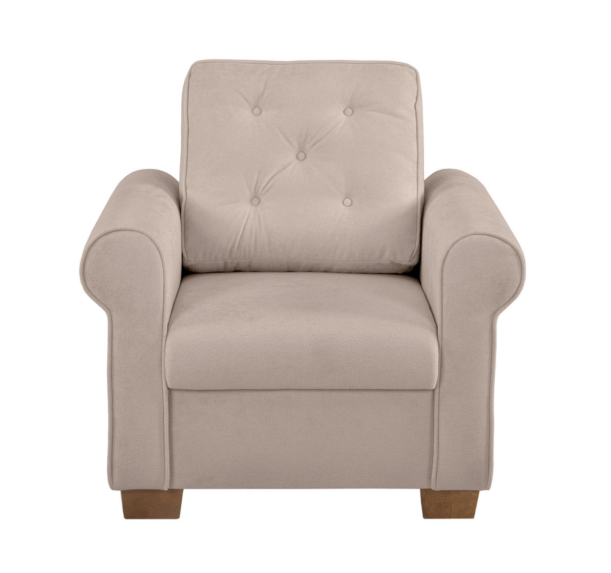 SESSEL in Taupe  - Taupe/Buchefarben, Design, Holz/Textil (93/89/82cm) - MID.YOU