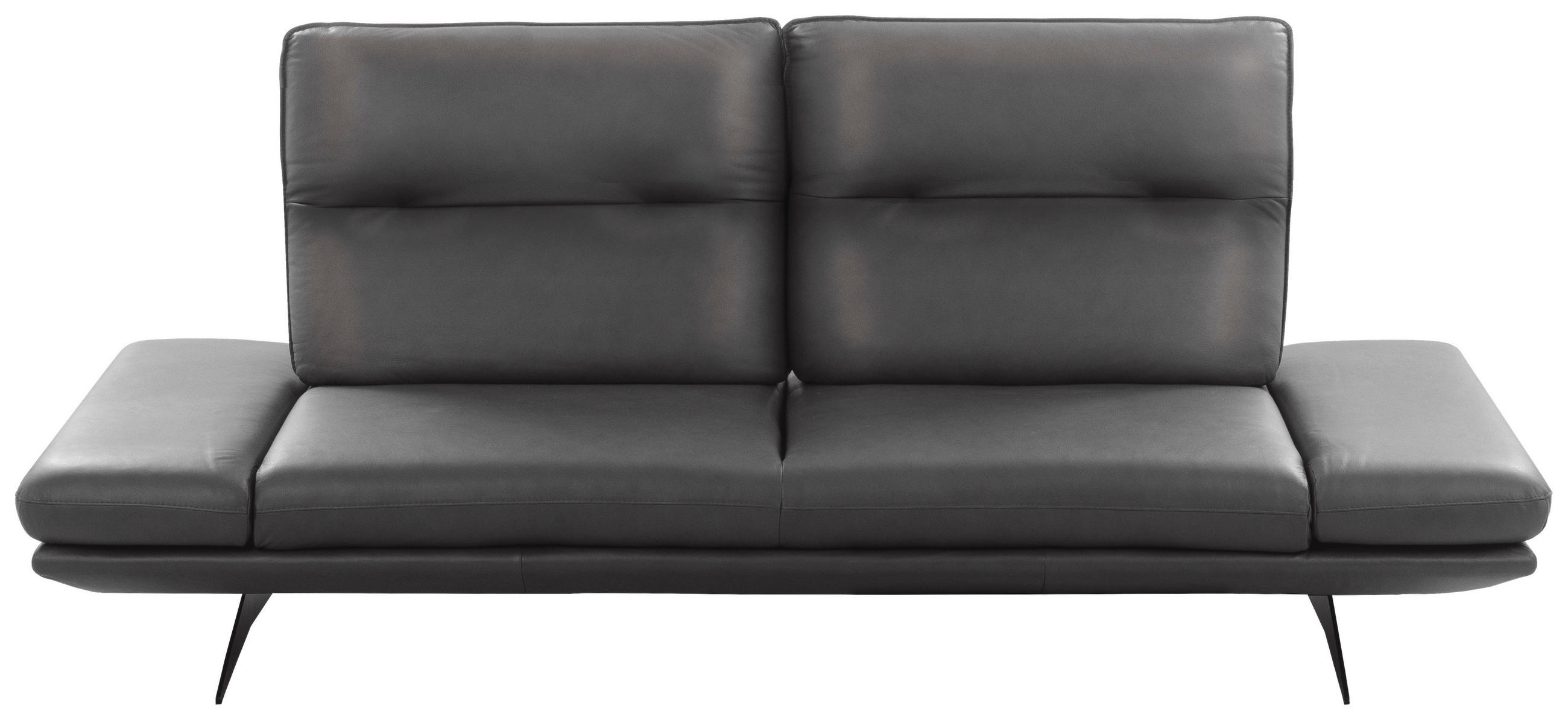 3-SITZER-SOFA 238/95/107 cm  in Echtleder Dunkelgrau   - Dunkelgrau/Schwarz, Design, Leder/Metall (238/95/107cm) - Celina Home