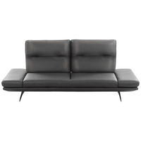 3-SITZER-SOFA 238/95/107 cm  in Echtleder Dunkelgrau   - Dunkelgrau/Schwarz, Design, Leder/Metall (238/95/107cm) - Celina Home