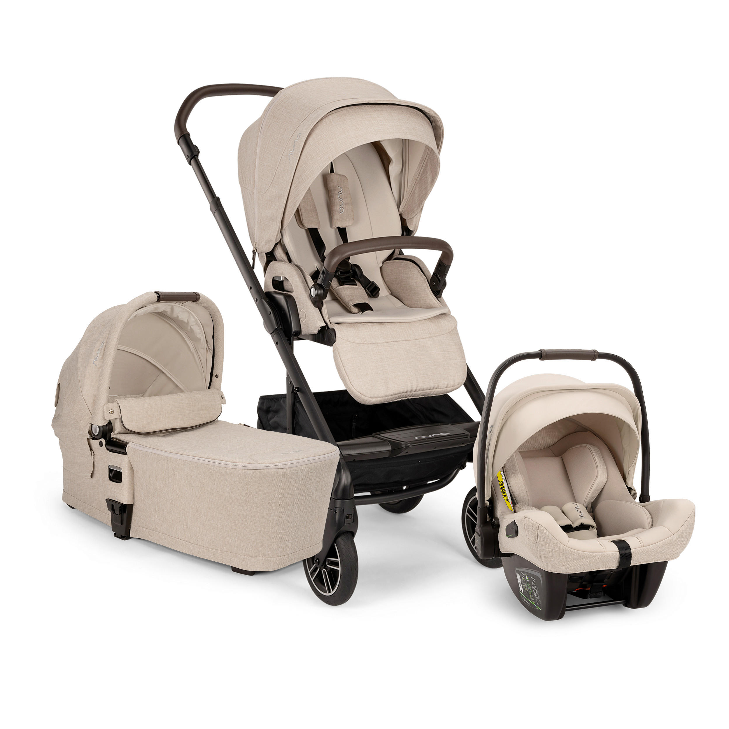 KINDERWAGENSET  MIXX NEXT  BISCOTTI  - Beige/Schwarz, Basics, Kunststoff/Textil (60/110/82cm) - Nuna