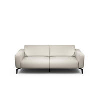 2,5-SITZER in Chenille Naturfarben  - Schwarz/Naturfarben, Design, Textil/Metall (220/86/86-94cm) - SENSOO