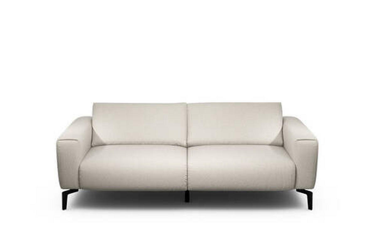 2,5-SITZER in Chenille Naturfarben  - Schwarz/Naturfarben, Design, Textil/Metall (220/86/86-94cm) - SENSOO
