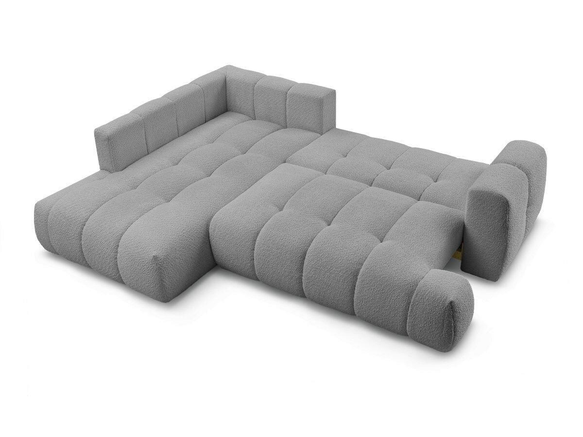 ECKSCHLAFSOFA FUJI Bouclé Dunkelgrau  inkl.  - Dunkelgrau/Schwarz, MODERN, Kunststoff/Textil (204/282cm)