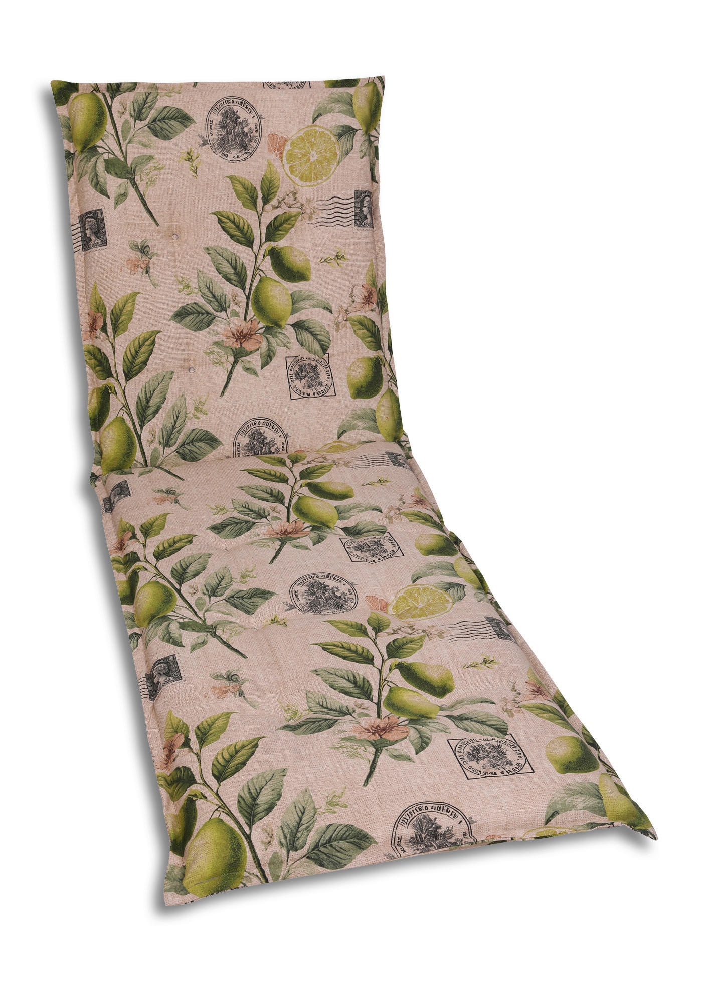 LIEGENAUFLAGE Zitronen  - Sandfarben/Gelb, Basics, Textil (60/7/190cm)