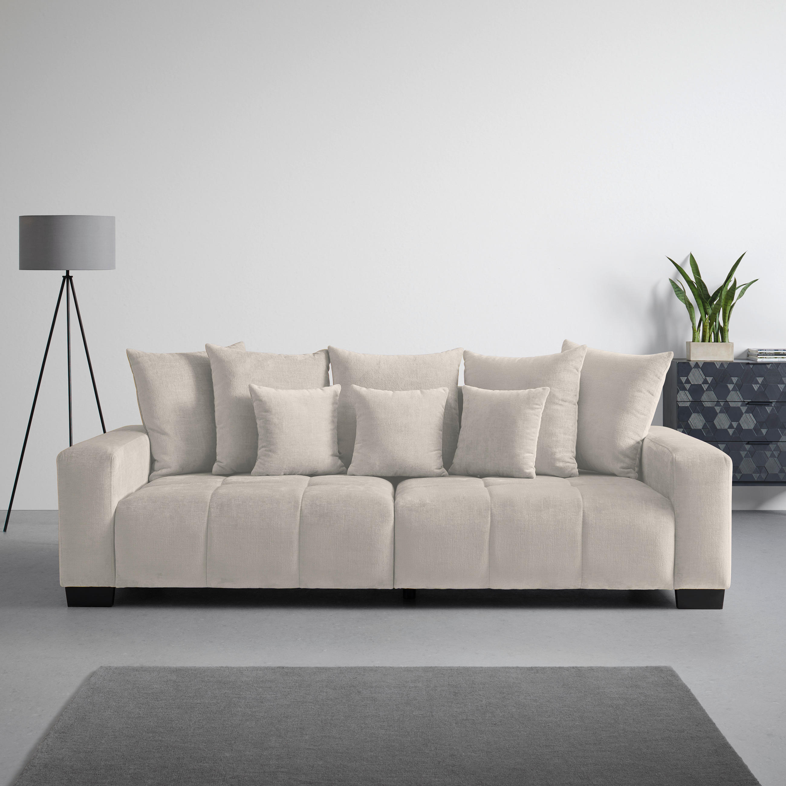 BIG SOFFA i ljusgrå  - ljusgrå/svart, Modern, trä (246/93/124cm) - MID.YOU