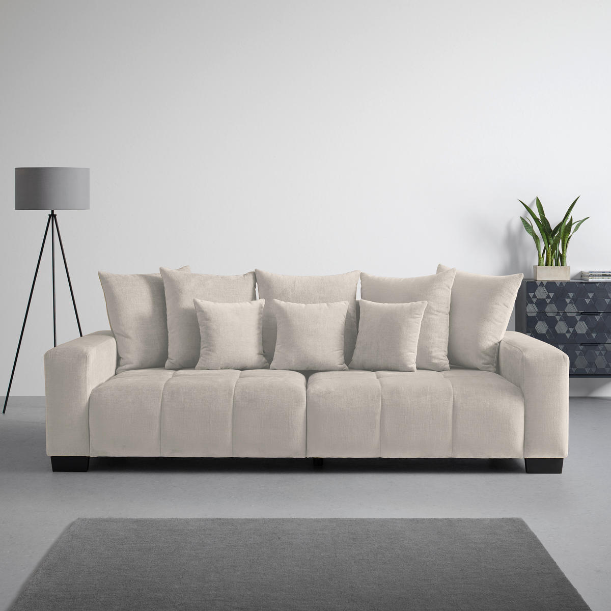 BIG SOFFA i ljusgrå  - ljusgrå/svart, Modern, trä (246/93/124cm) - MID.YOU